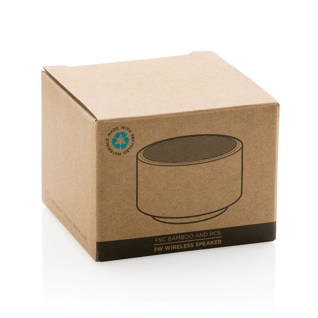 XDP329.59-3Kabelloser 3W-Lautsprecher aus RCS rKunststoff _ Bambus_ weiss