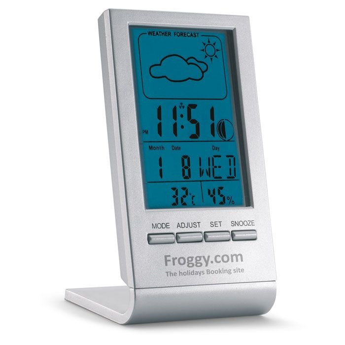 KC6460-14Sky Wetterstation mit blauem LCD_ Silber