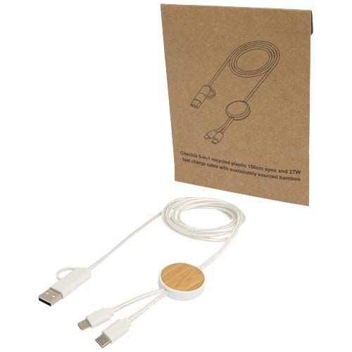 Chechia 150 cm 5-in-1 Kabel aus recyceltem Kunststoff für Datenübertragung und 27W Schnellladung mit