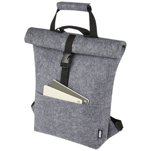 PF120663-1Felta Fahrradtasche aus GRS-recyceltem Filz 13 L_ mittelgrau