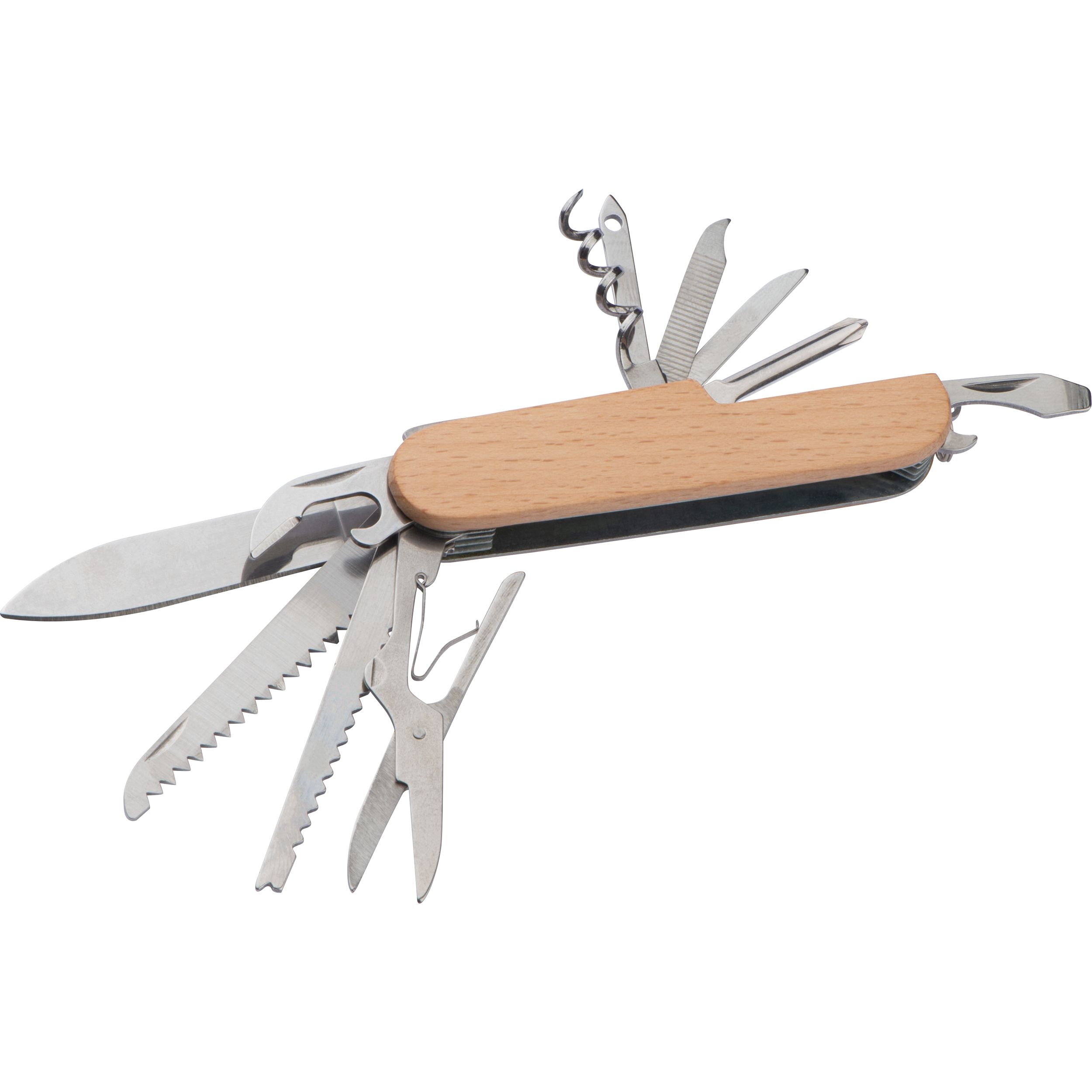MA51899Taschenmesser aus Edelstahl mit Holzummantelung
