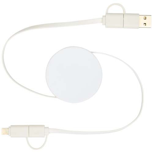 PF124430-1Citala 90 cm 5-in-1 Kabel aus recyceltem Kunststoff fuer Datenuebertragung und 40W Schnellladung_ weiss