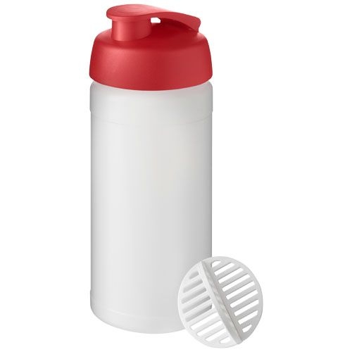 PF210702-3Baseline Plus 500 ml Shakerflasche_ rot_klar mattiert