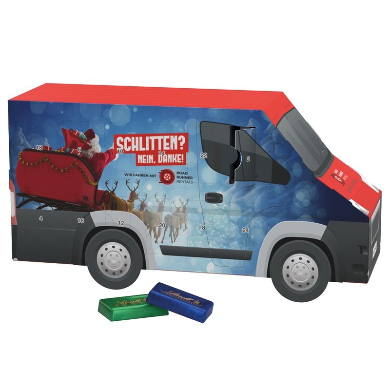 JG20091-2Adventskalender Transporter_ Lindt Schokotaefelchen_ Individuelles Motiv