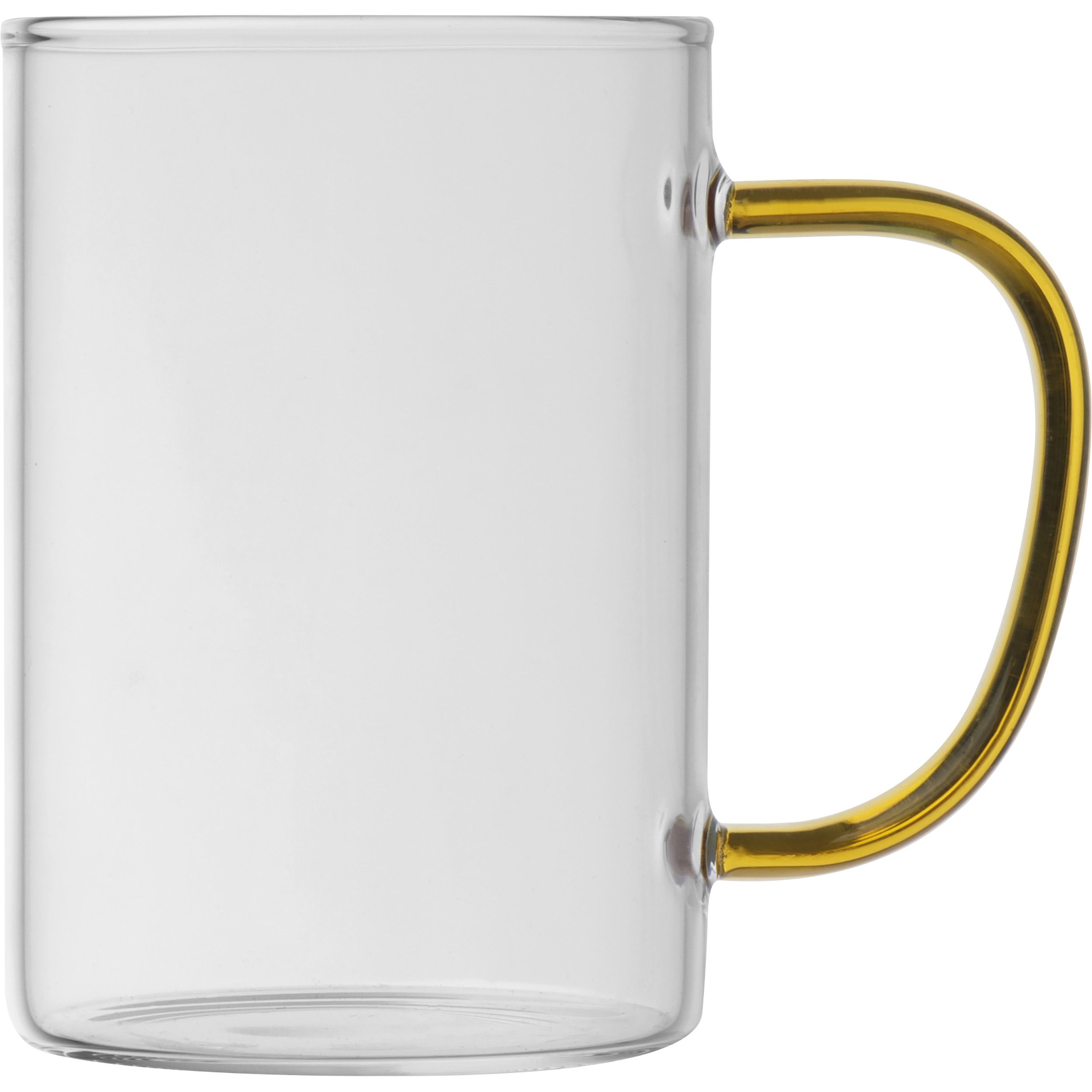 MA82340-08Glastasse mit farbigem Henkel_ 250ml_ gelb