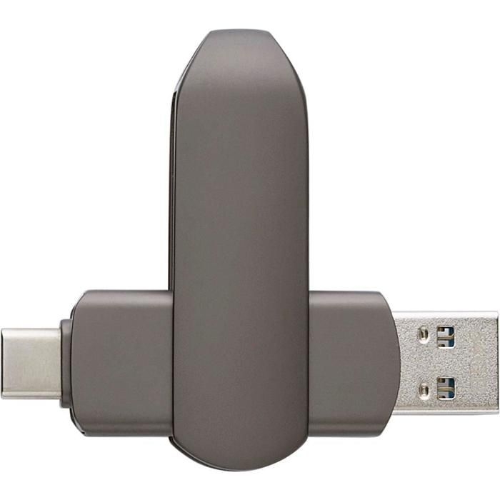 GI1001765-411USB-Stick aus verzinkter Oberflaeche Harlow_ gun metal