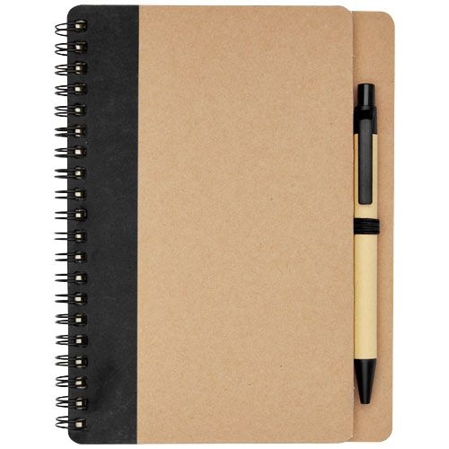 PF106268-2Priestly A6 Recycling Notizbuch mit Stift_ natur_schwarz