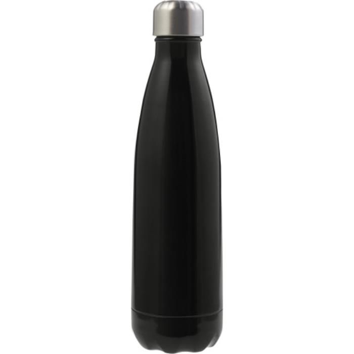 Doppelwandige Trinkflasche aus Edelstahl Lombok, Schwarz