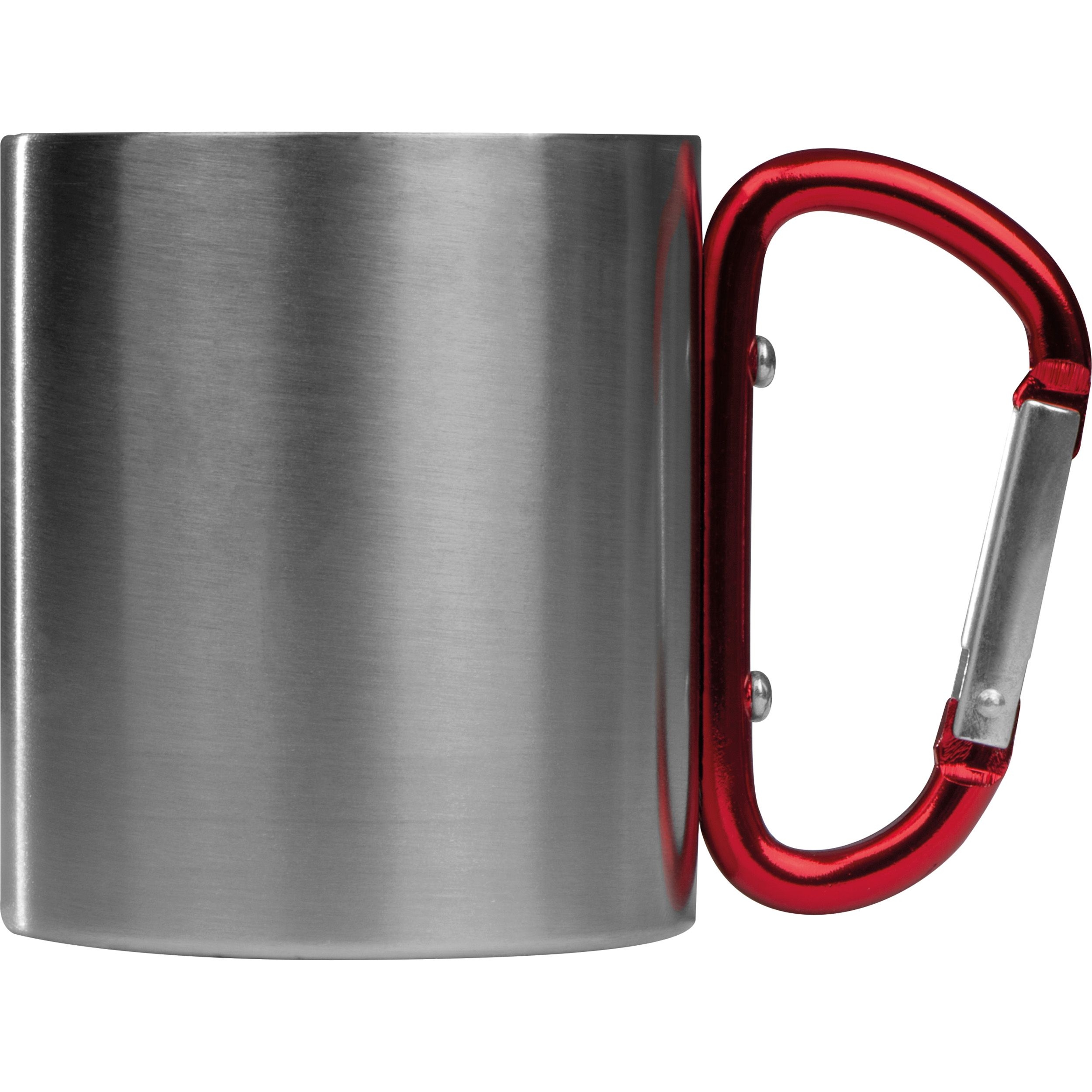 MA81367-05Tasse aus Metall mit Karabinerhaken_ 200ml_ rot