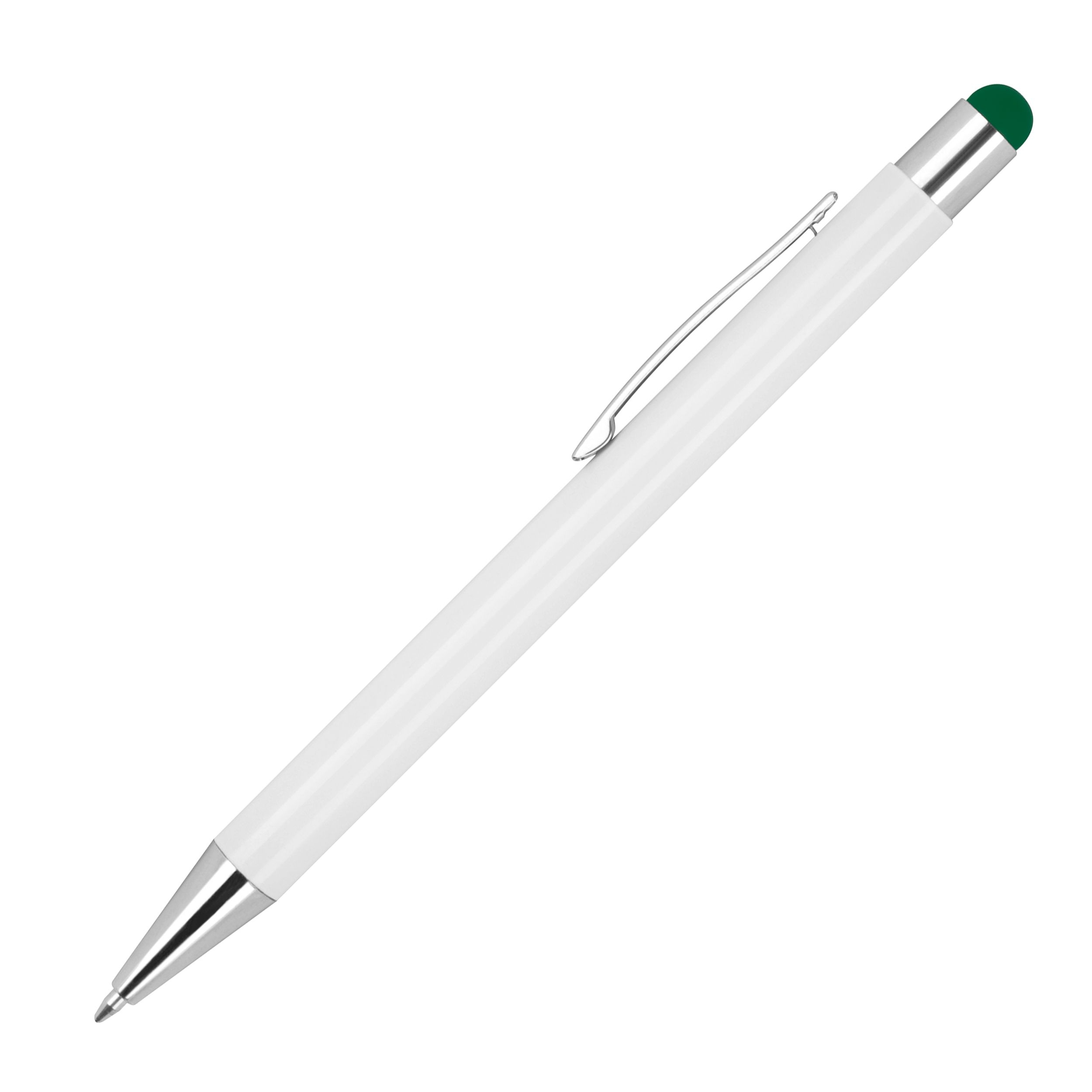 MA13238-99Kugelschreiber aus Aluminium mit gummierter Oberflaeche _ dunkelgruen