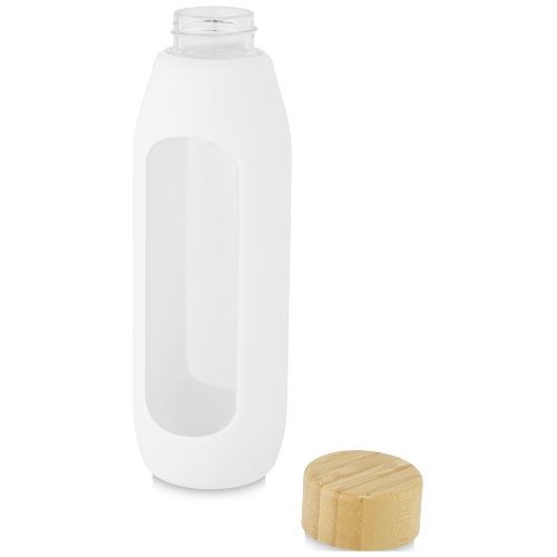 PF100666-1Tidan 600 ml Flasche aus Borosilikatglas mit Silikongriff_ weiss