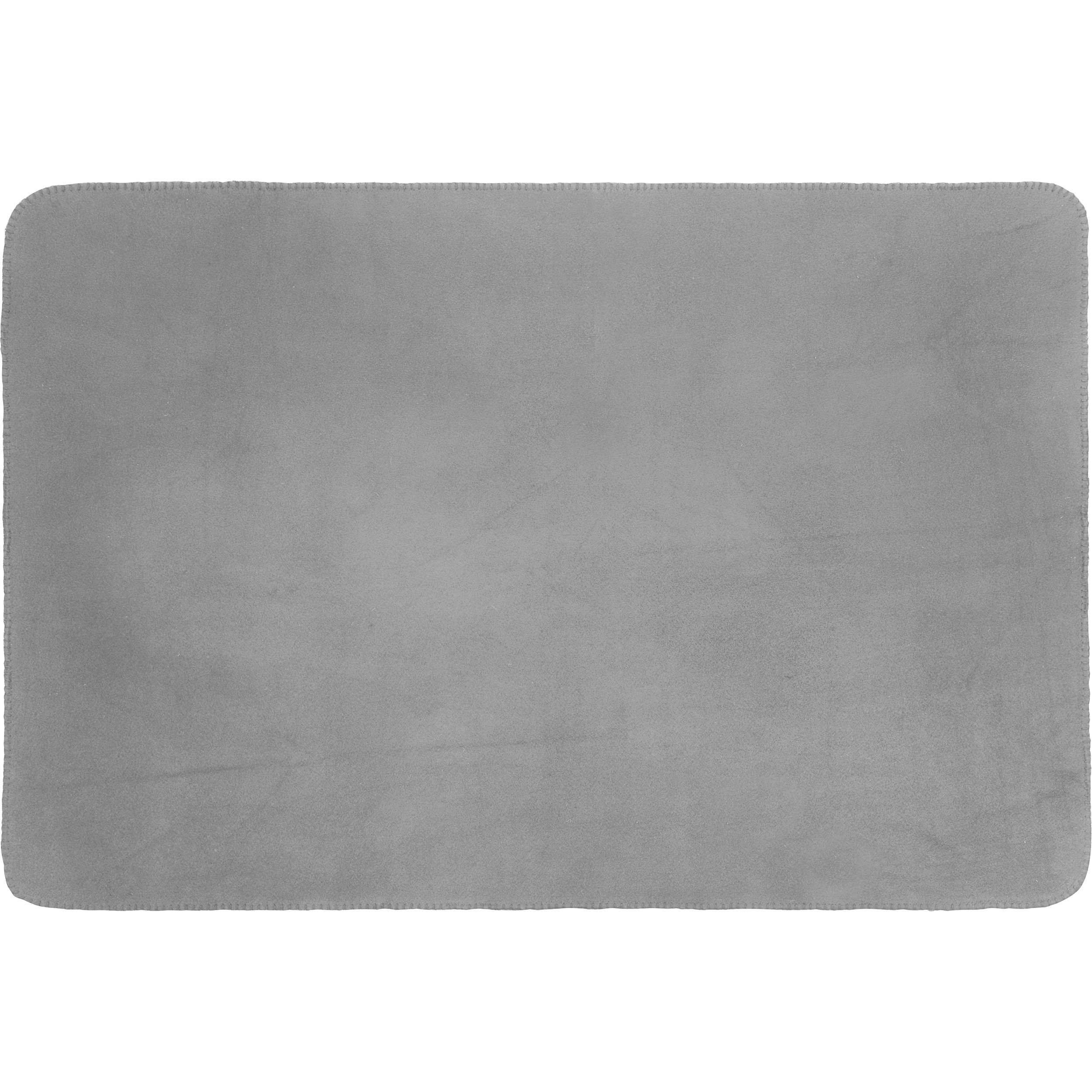 MA66902-07Fleecedecke mit Tragebanderole GIANFRANCO_ silbergrau