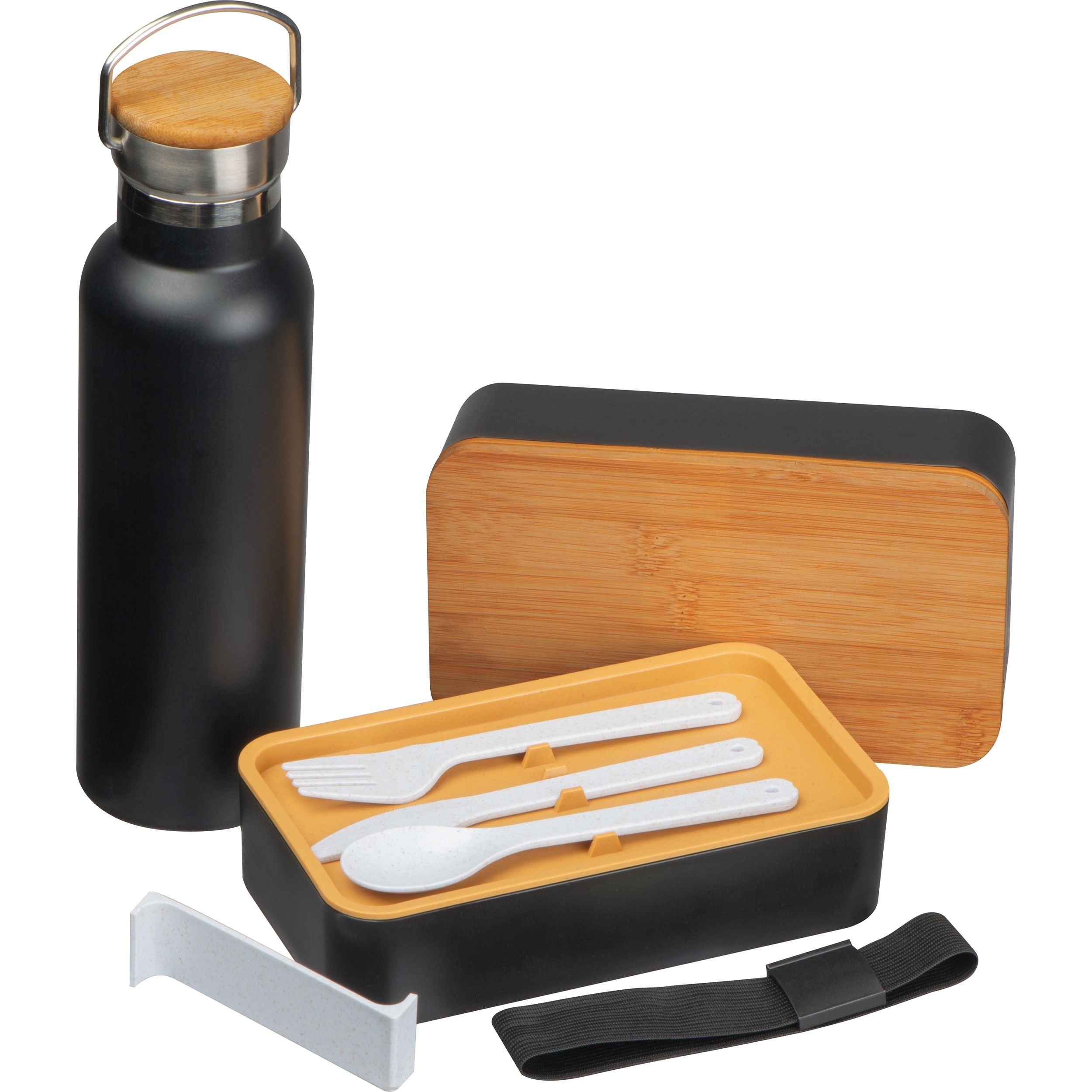 MA62464-03Set aus Lunchbox und Trinkflasche STEPHAN_ schwarz