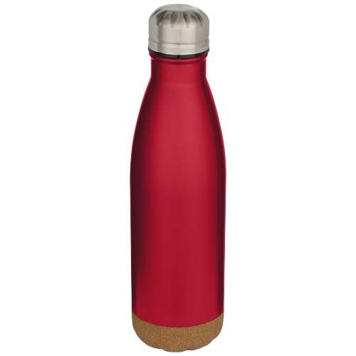 PF100892Cove 500 ml doppelwandige_ vakuumisolierte Trinkflasche aus Edelstahl mit Korkdetails