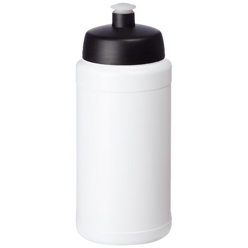 PF210688-1Baseline® Plus 500 ml Flasche mit Sportdeckel_ weiss_schwarz