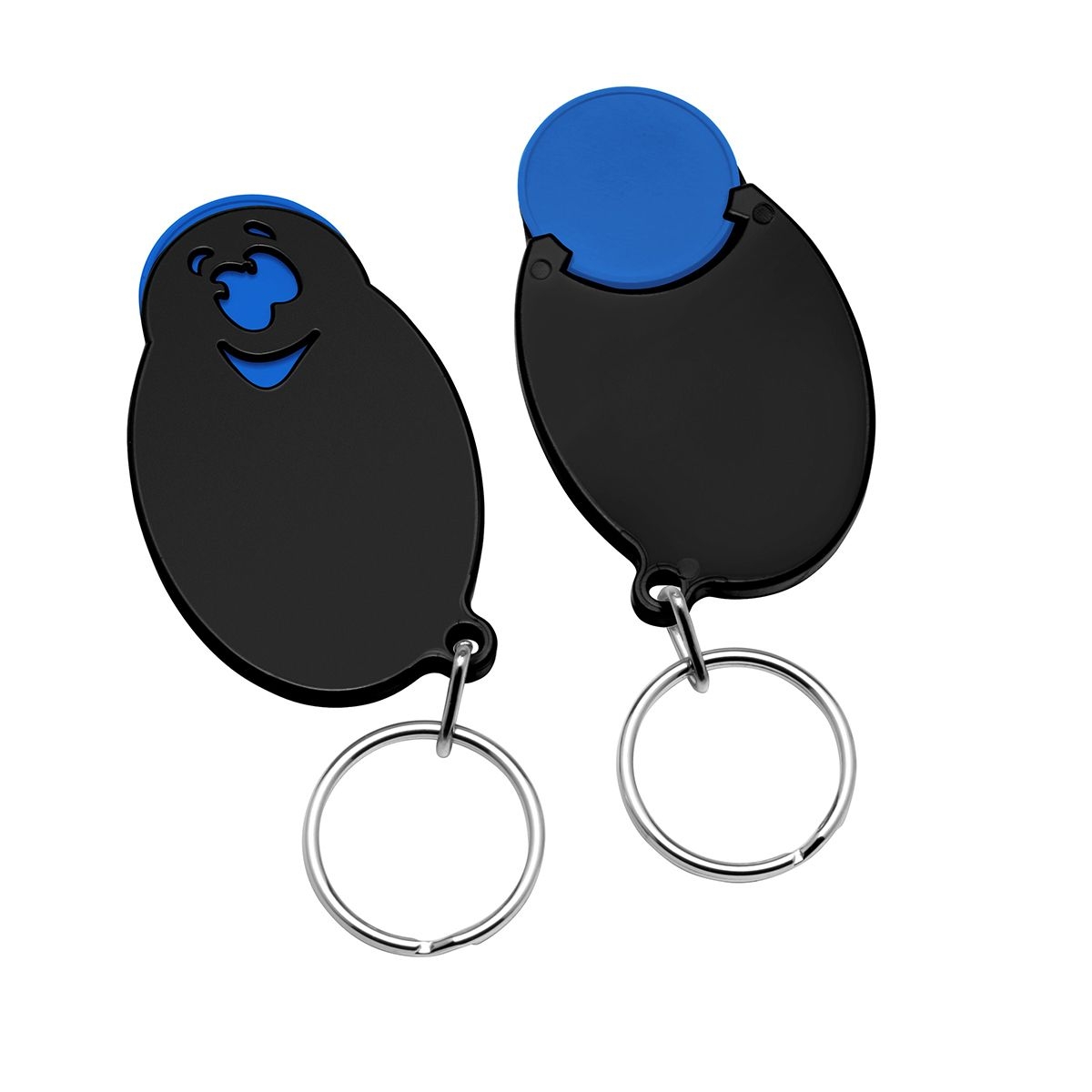 HE7855R-3-6Chiphalter mit 1€-Chip _Gesicht_ blau_ schwarz