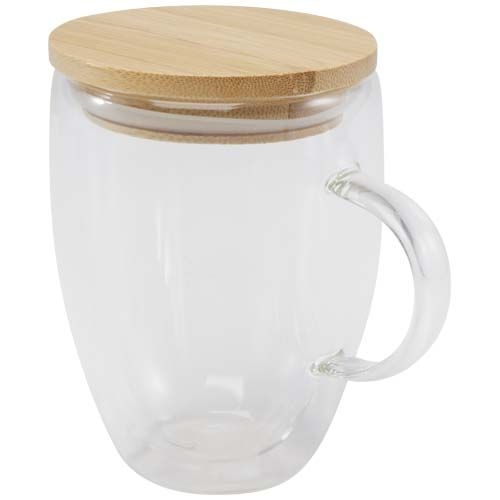 PF113418-1Leona 350 ml Glasbecher mit Bambusdeckel_ transparent klar