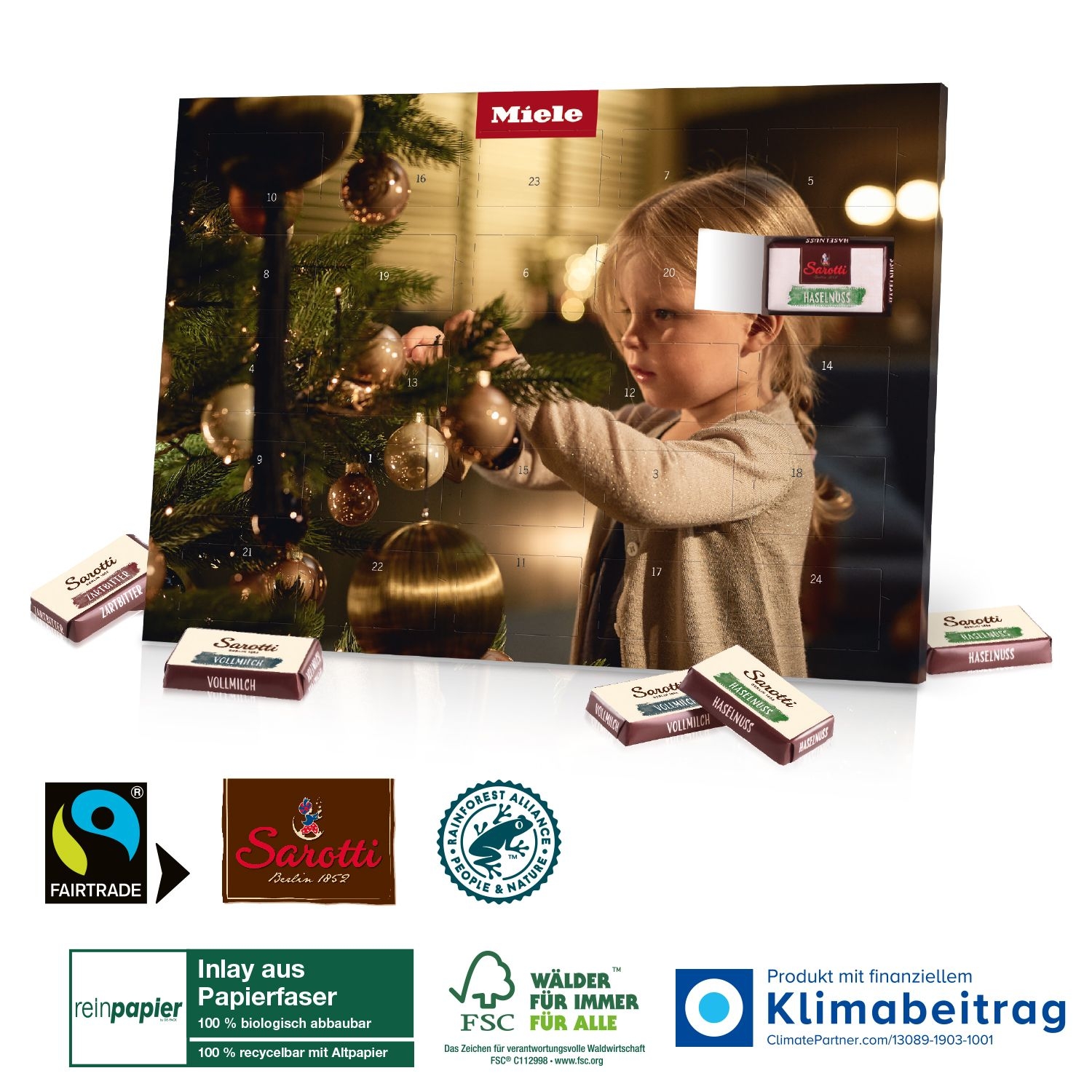 CD55395Tisch-Adventskalender Organic mit Fairtrade-Kakao