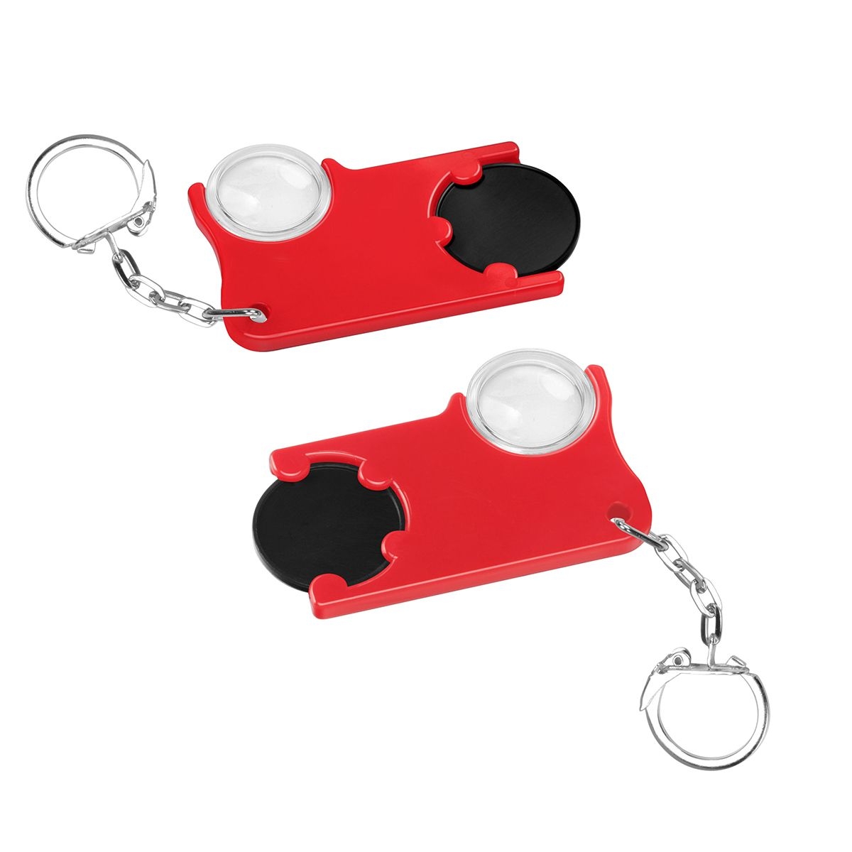 HE8286K-6-1Chiphalter mit 1€-Chip und Lupe_ schwarz_ rot HE8286K-6-1Chiphalter mit 1€-Chip und Lupe_ schwarz_ rot