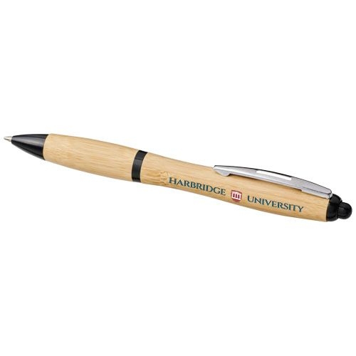 PF107378-2Nash Kugelschreiber aus Bambus _blaue Mine_ natur_schwarz