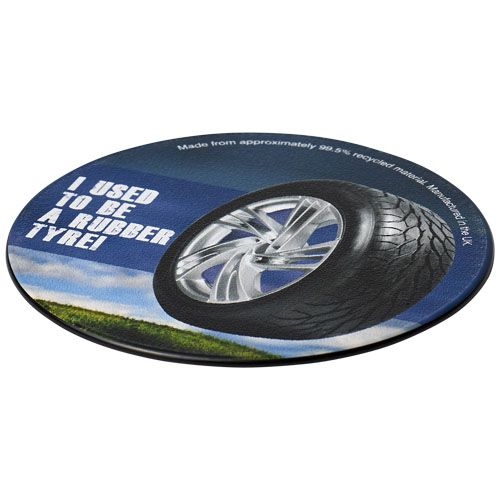 PF210521-1Brite-Mat® runder Untersetzer mit Reifenmaterial_ schwarz