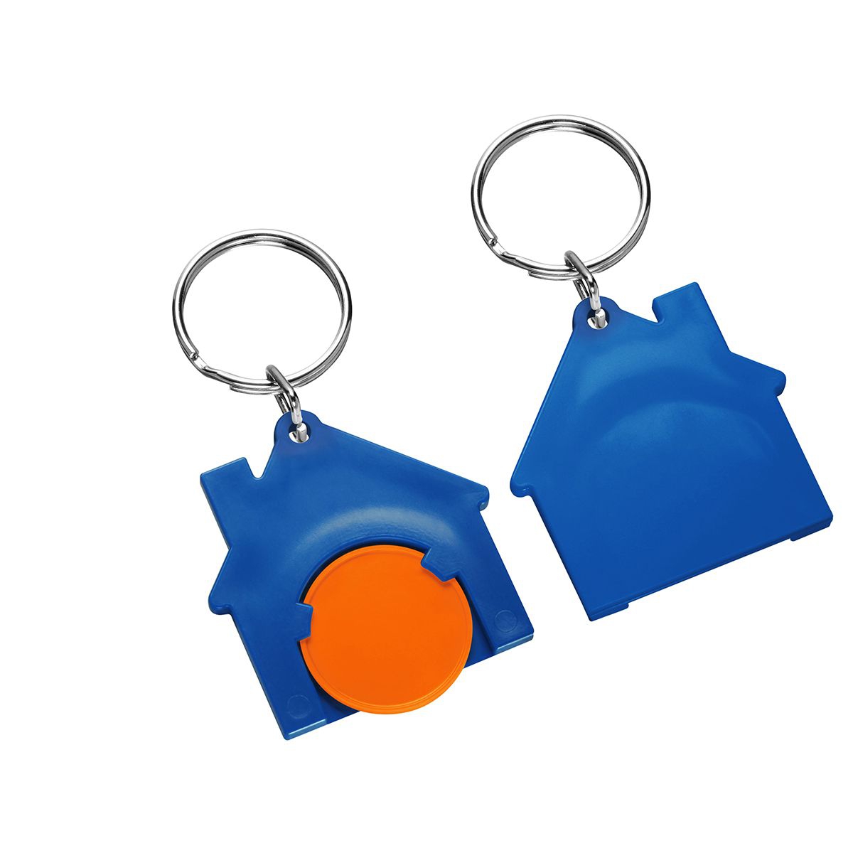 Chiphalter mit 1€-Chip "Haus", orange, blau