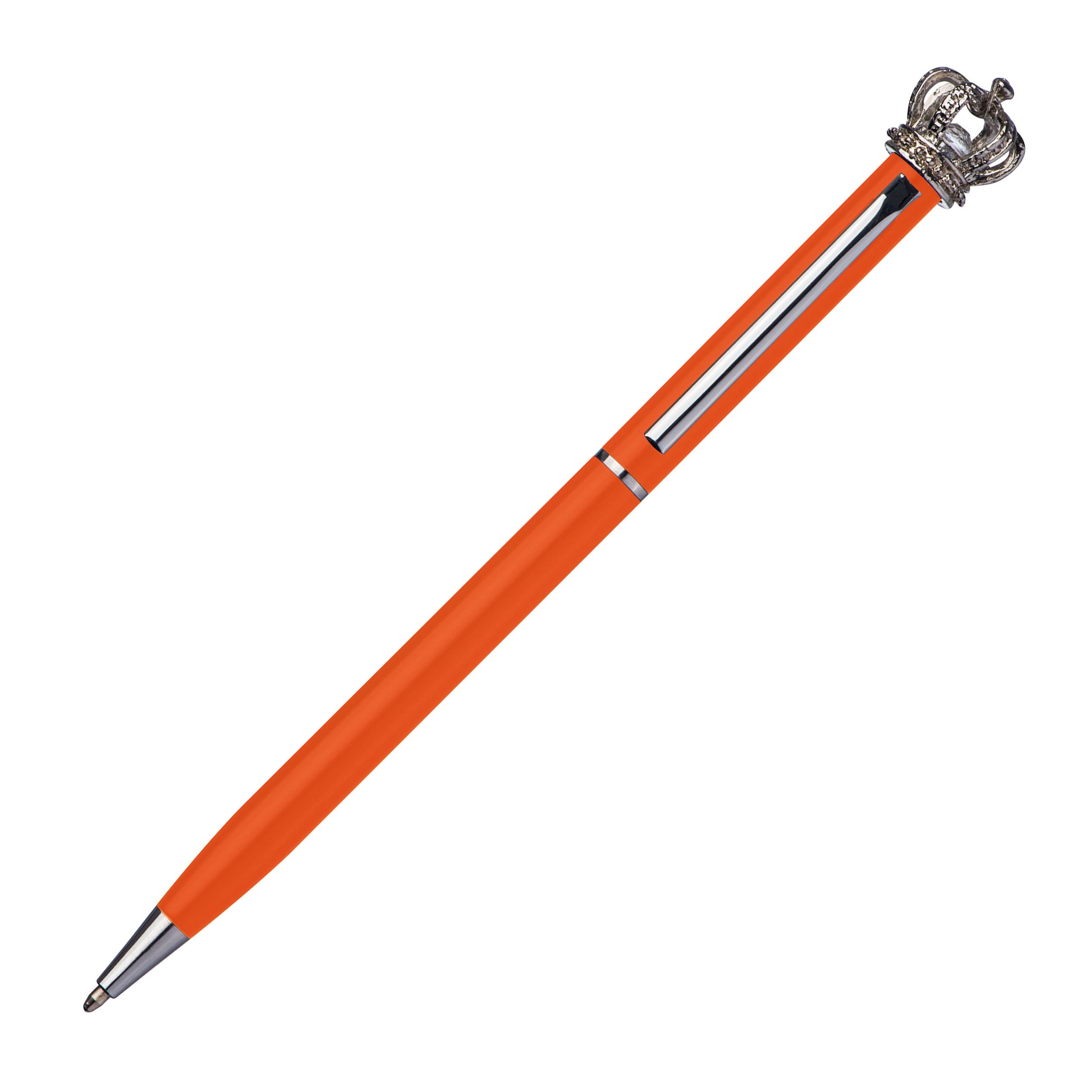 MA10488-10Kugelschreiber aus Metall mit Krone_ orange