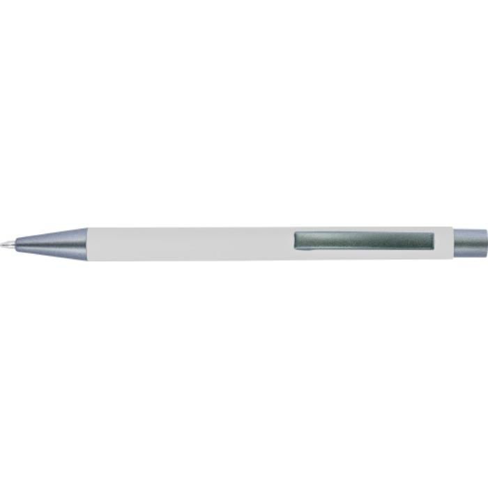 GI8298-02Kugelschreiber mit Softtouch-Oberflaeche und Glanzgravur Emmett_ Weiss GI8298-02Kugelschreiber mit Softtouch-Oberflaeche und Glanzgravur Emmett_ Weiss