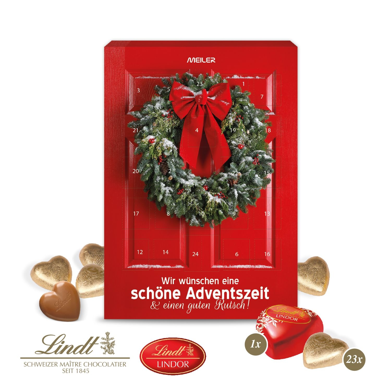 CD95317-02Adventskalender Lindt _Schokoladen-Herzen_ Individuelles Motiv