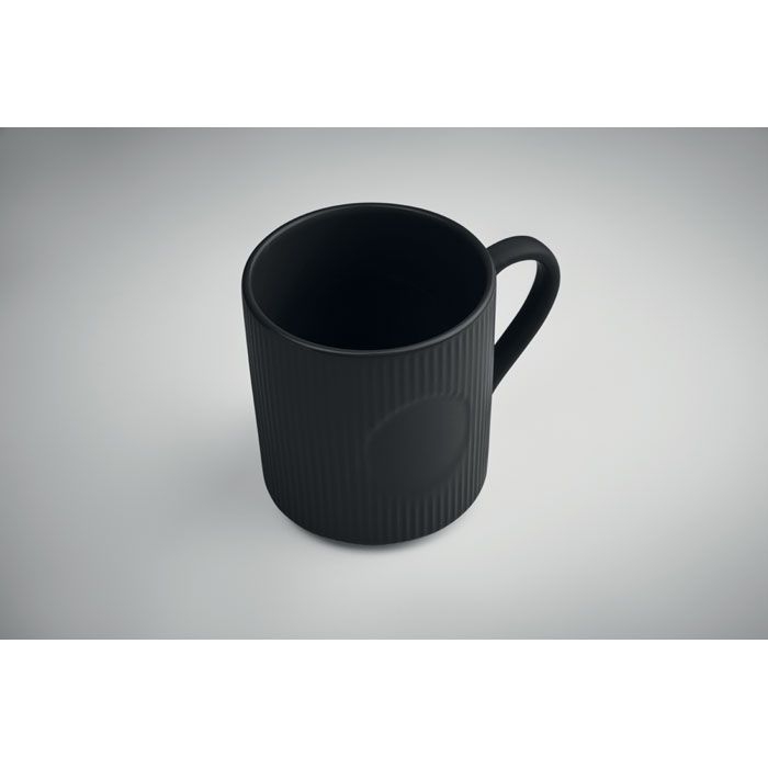 MO2397-03Ribmug Keramikbecher matt 340ml_ schwarz