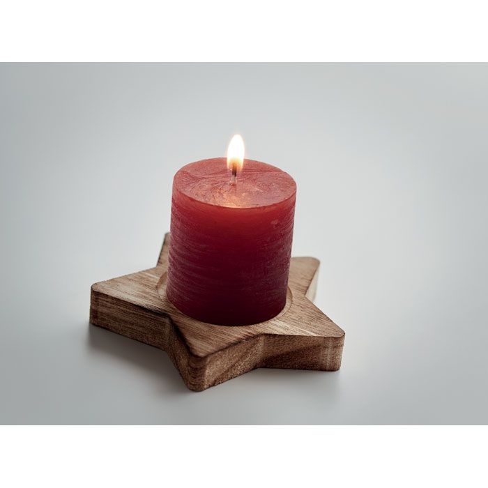 CX1481-05Lotus Kerze mit Halter_ Rot