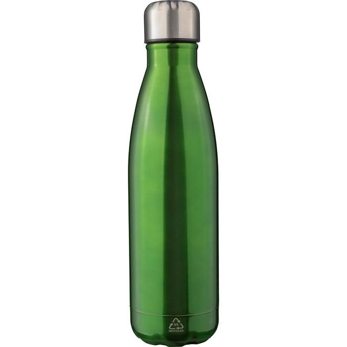 GI1171300-04Recyceltem doppelwandige Trinkflasche aus Edelstahl Lombok_ gruen