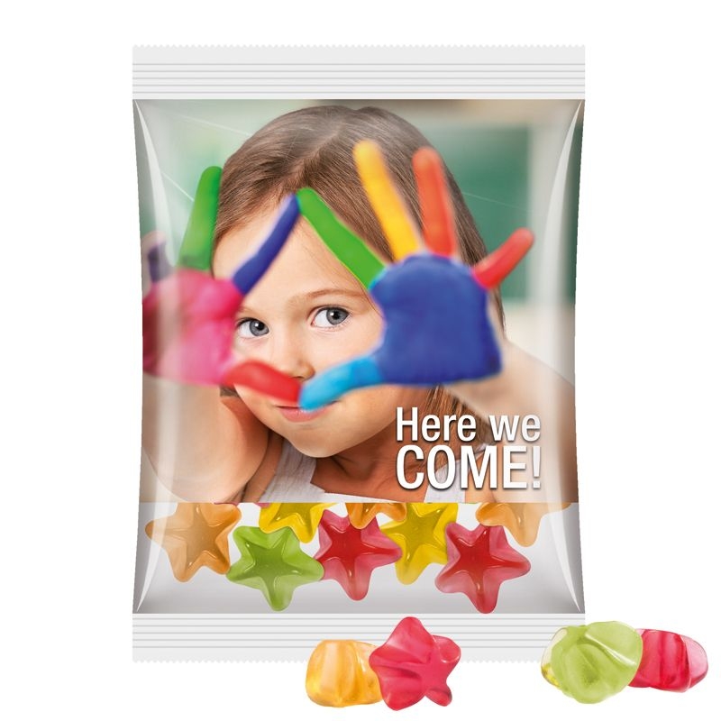 JG10064-4Maxituete 50 g Trolli Fruchtgummi Standardformen_ Stern_ transparente Folie