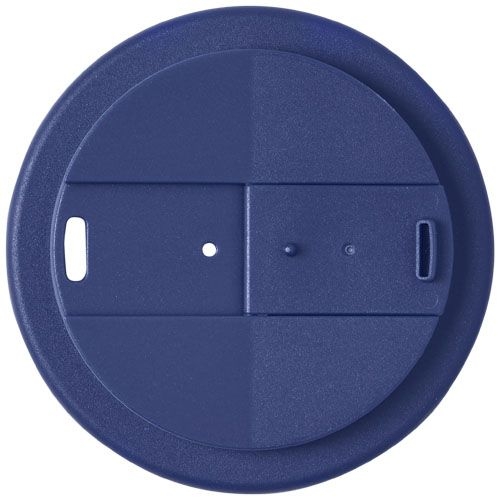 PF210425-24Americano® Eco 350 ml recycelter Becher mit auslaufsicherem Deckel_ blau_schwarz