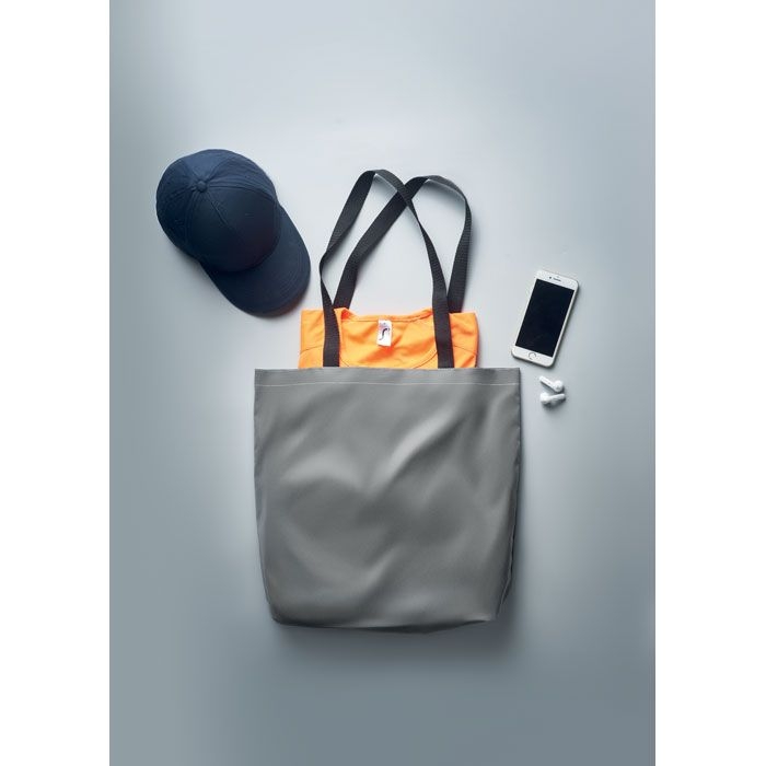 MO6302-16Visi Tote Reflektierende Einkaufstasche_ Mattsilber