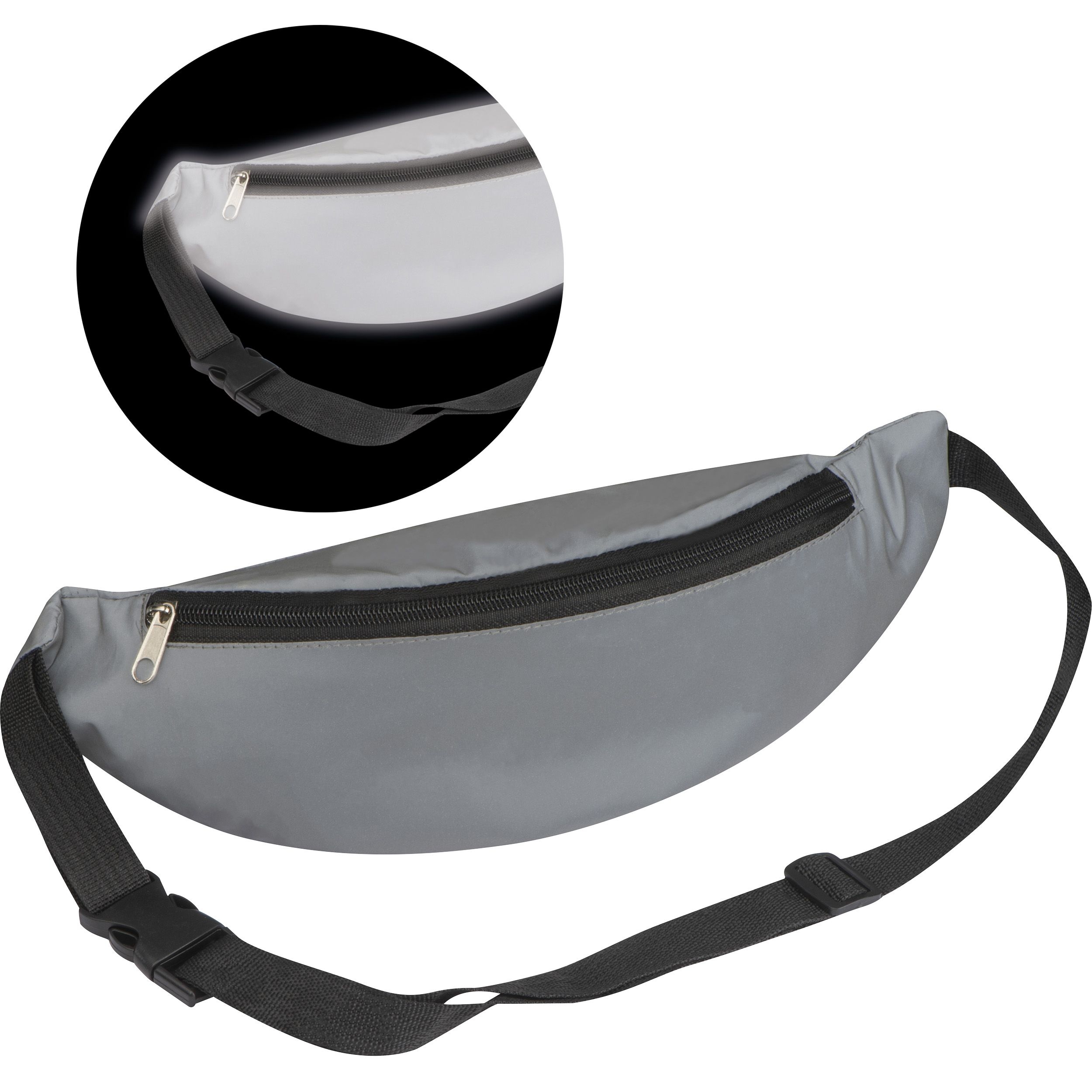 MA62350-07Reflektierende Guerteltasche aus Polyester MAGDALENA_ silbergrau