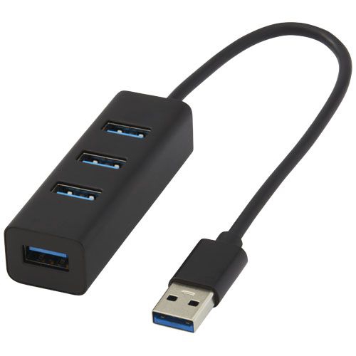 ADAPT USB 3.0-Hub aus Aluminium, schwarz