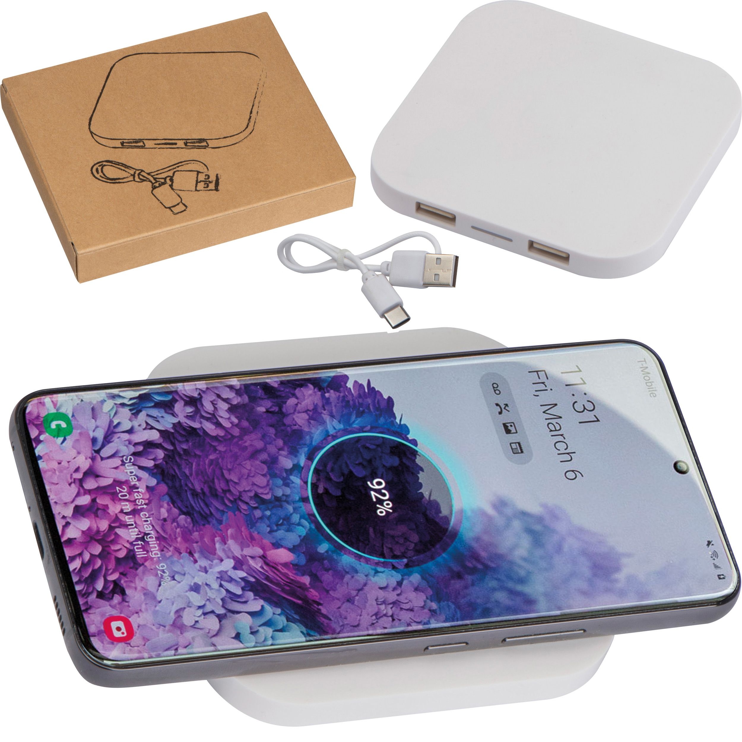 MA33598Kabelloses Ladegeraet mit 2 USB Ports