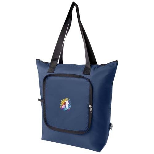 PF130092-5EcoFold faltbare RPET Kuehltasche 15 L_ navy