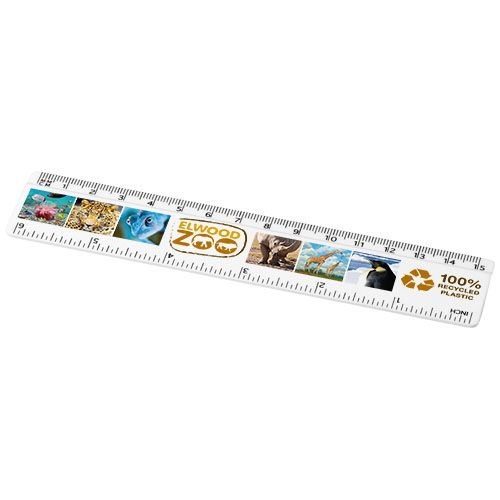 PF210467-1Refari 15 cm Lineal aus recyceltem Kunststoff_ weiss
