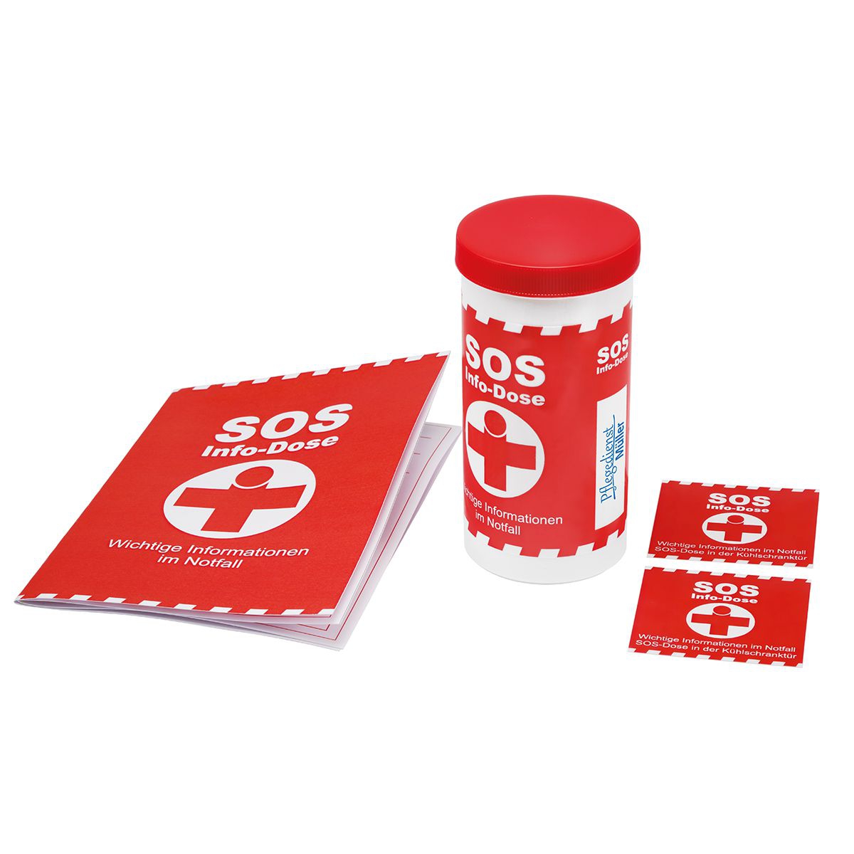 SOS-Info-Dose mit Standardbanderole