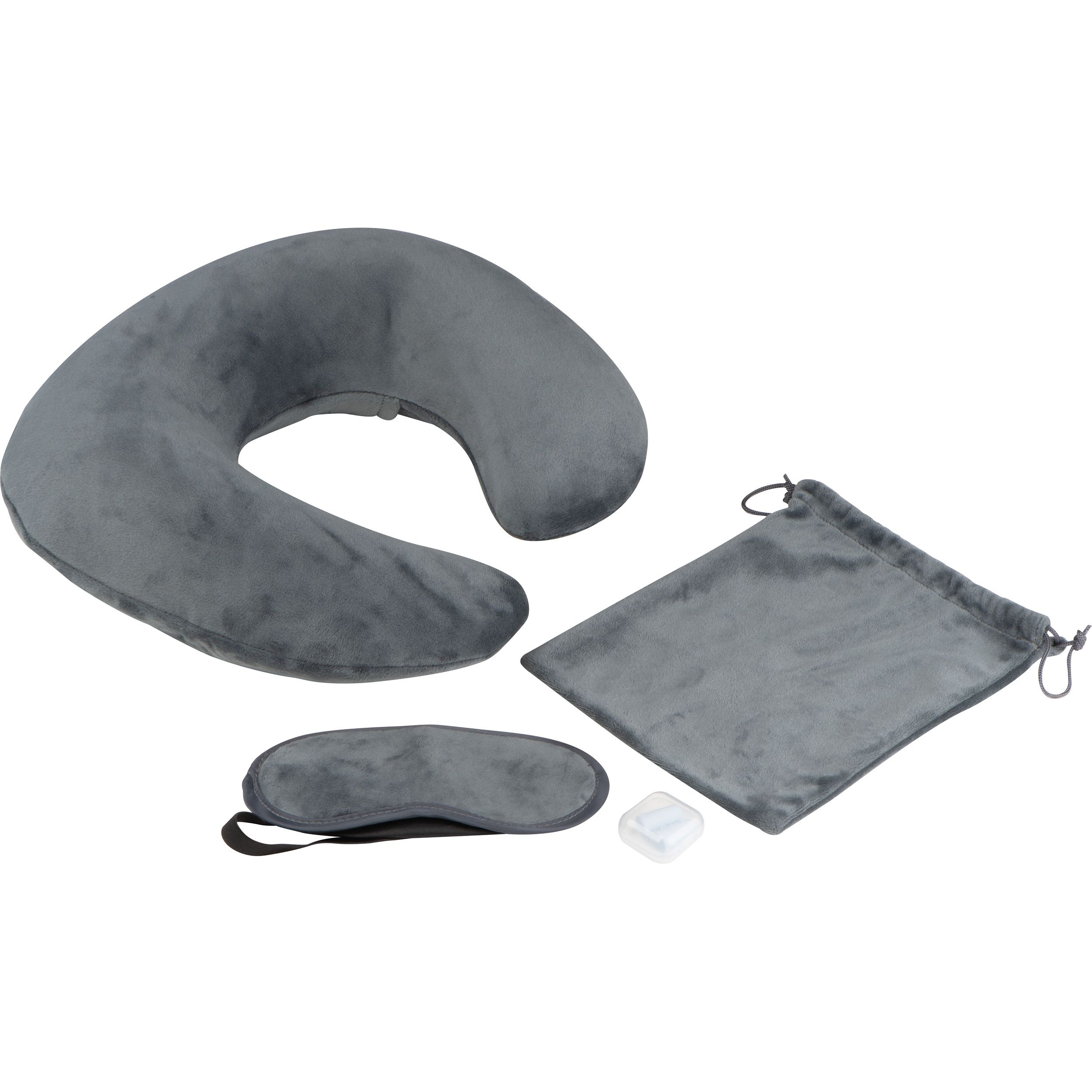 MA61429-07Reiseset Nackenkissen_ Schlafbrille_ Waeschebeutel_ silbergrau