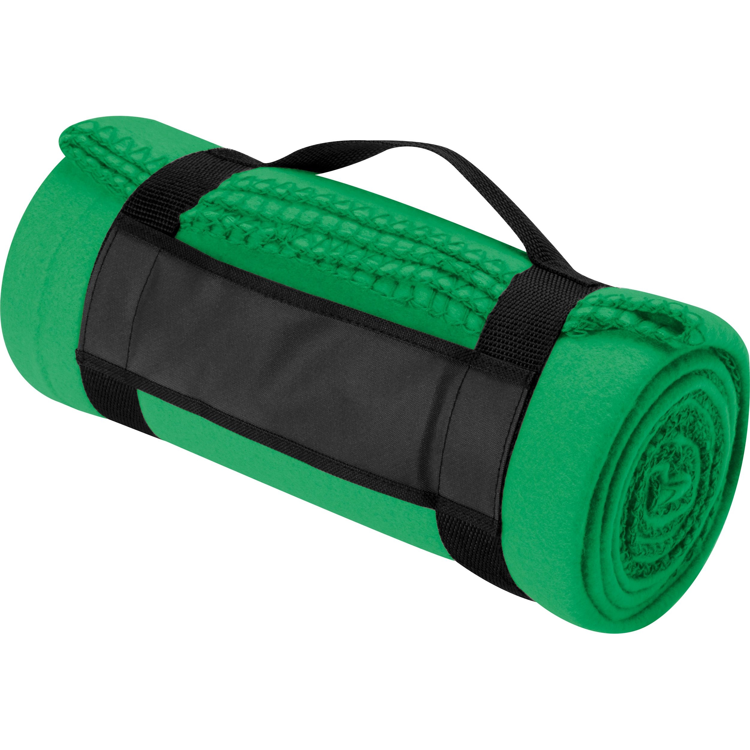 MA66902-09Fleecedecke mit Tragebanderole GIANFRANCO_ gruen