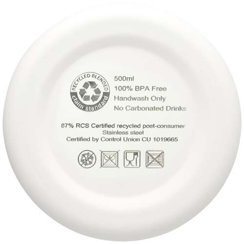 PF100798-1Spring 500 ml RCS-zertifizierte Kupfer-Vakuum Isolierflasche aus recyceltem Edelstahl_ weiss
