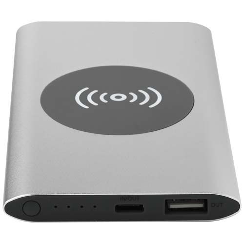 PF124384-3Juice 4000 mAh Typ-C kabellose Powerbank aus recyceltem Aluminium _ silber