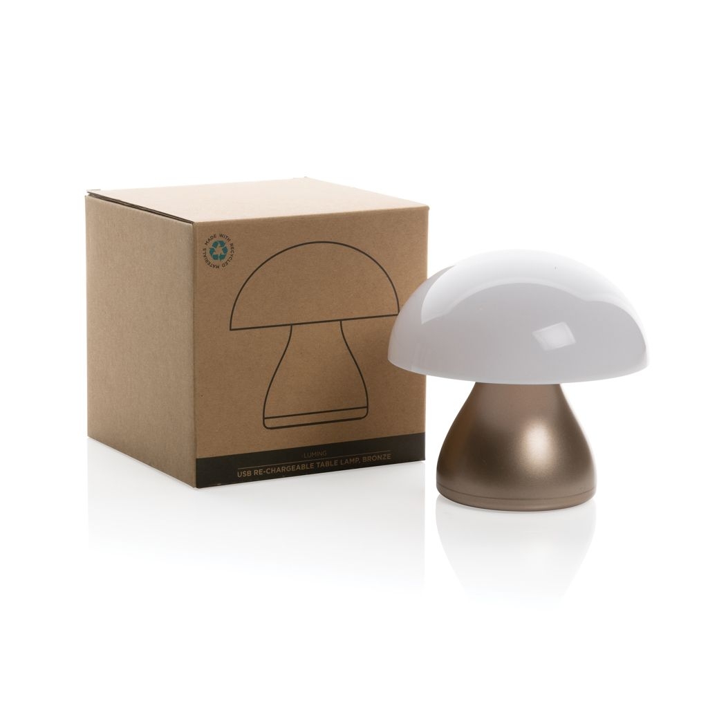 XDP513.74-9Luming wiederaufladbare USB-Tischlampe aus RCS Kunststoff_ Bronze