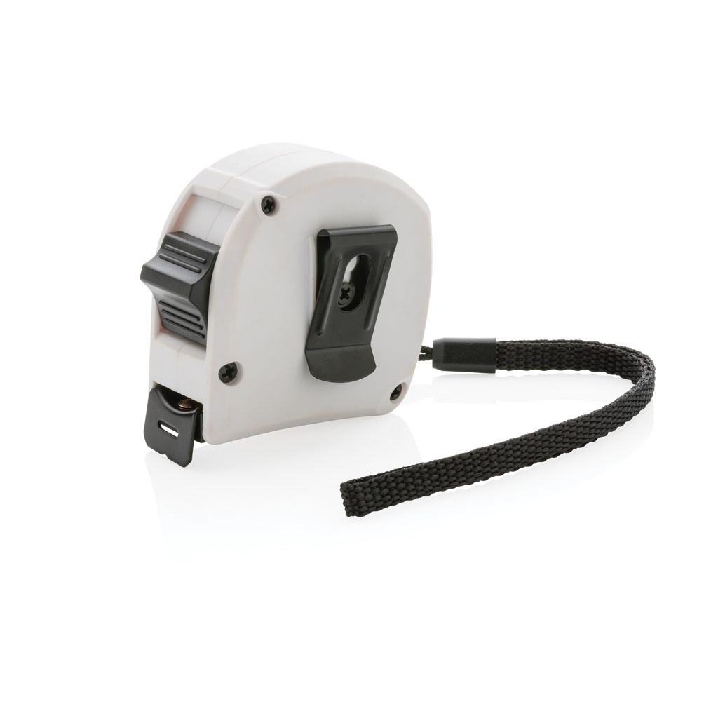 XDP112_19-35m_19mm Massband aus RCS recycelt. Kunststoff _ Bambus_ weiss