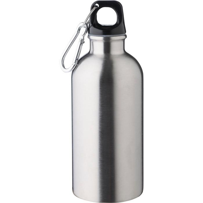 GI1204264-32Einwandige Flasche aus recyceltem Edelstahl _400 ml_ Sable_ silber