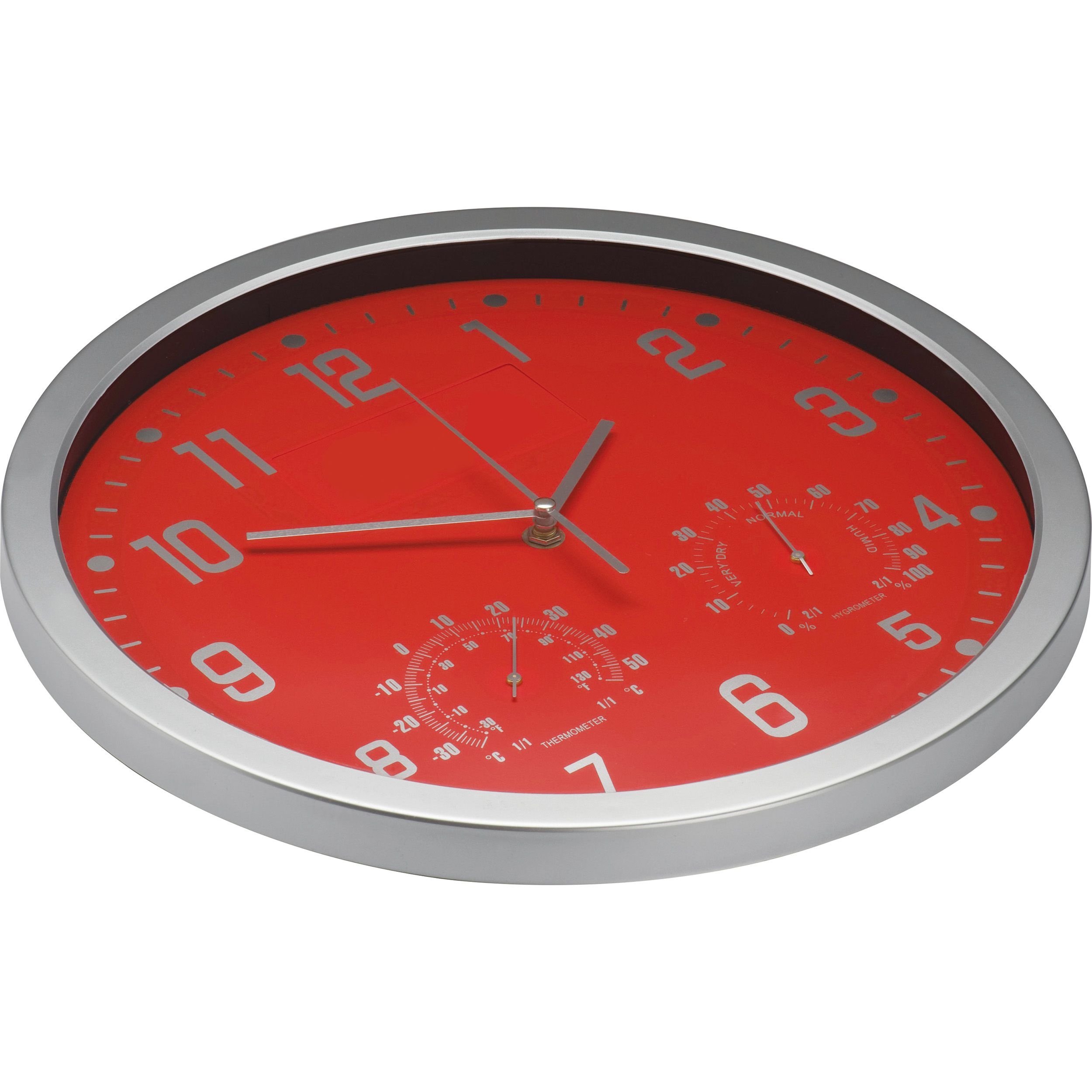 MA41238-05Wanduhr mit Hygro - und Thermometer MALCOLM_ rot