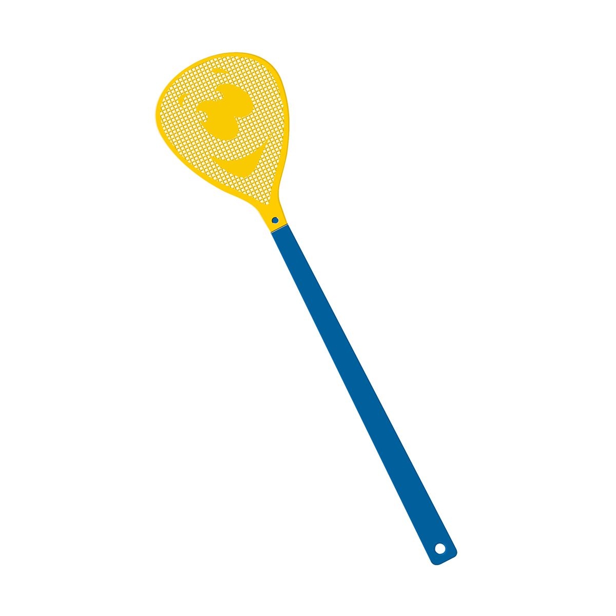HE7852-3-4Fliegenklatsche _Gesicht_ blau_ gelb HE7852-3-4Fliegenklatsche _Gesicht_ blau_ gelb